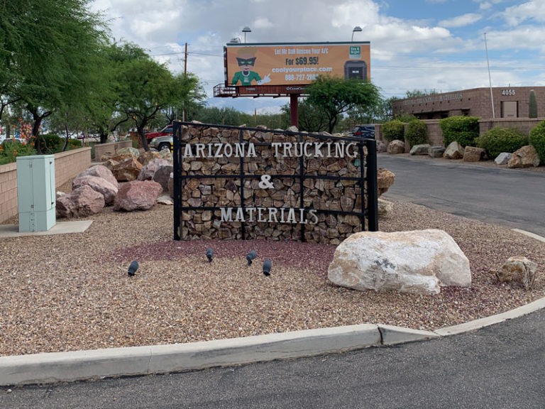 Arizona Trucking and Materials entrance sign 768x576