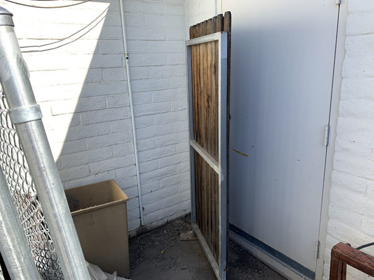 Canyon Fence iron wood door w frame 768x576