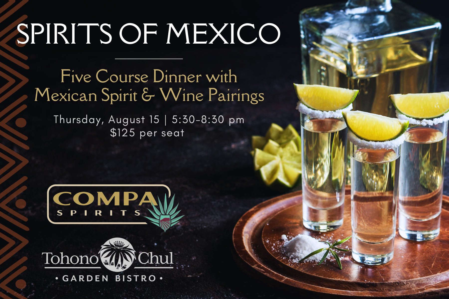 Spirits of Mexico | 5-Course Dinner at the Garden Bistro