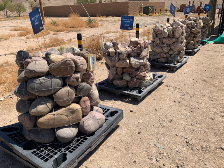 Pioneer rock samples in cages 768x576