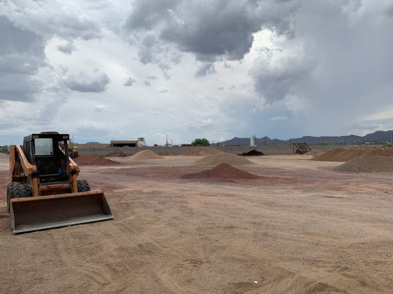 Sornoran Landscaping Materials skid steer and piles 768x576