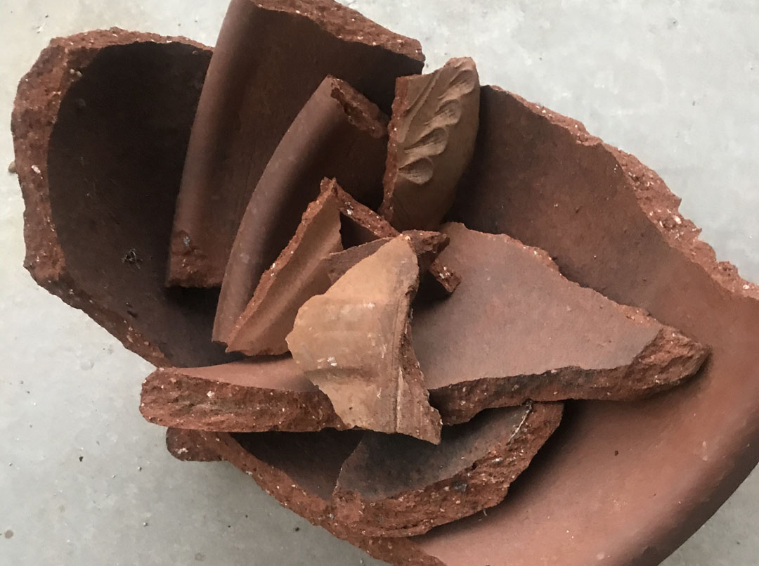 broken terra cotta planter pot pottery