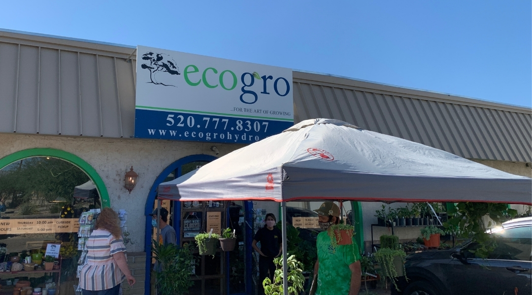 ecogro storefront in Tucson, Arizona, seller of plants and irrigation
