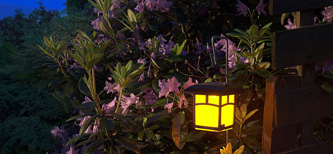 outdoor lighting lantern in garden