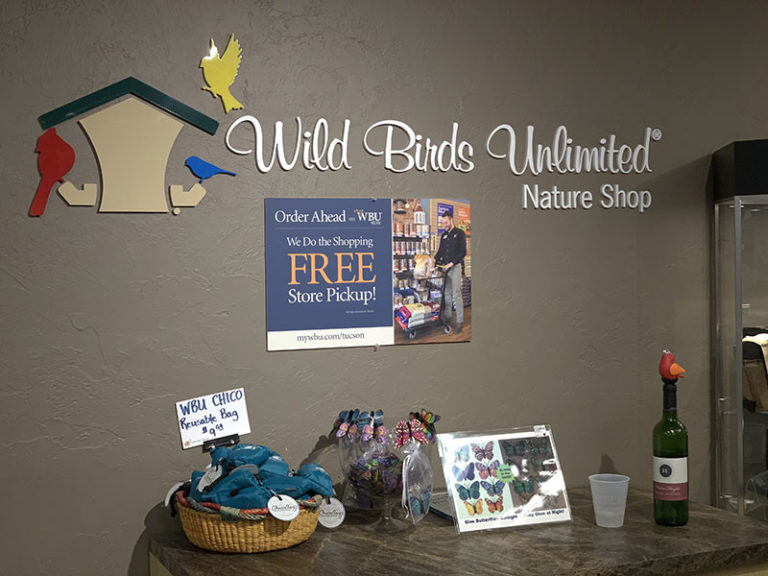 Wild Birds Unlimited sign behind cash register 768x576