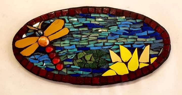 Mosaic Dragonfly Plaque